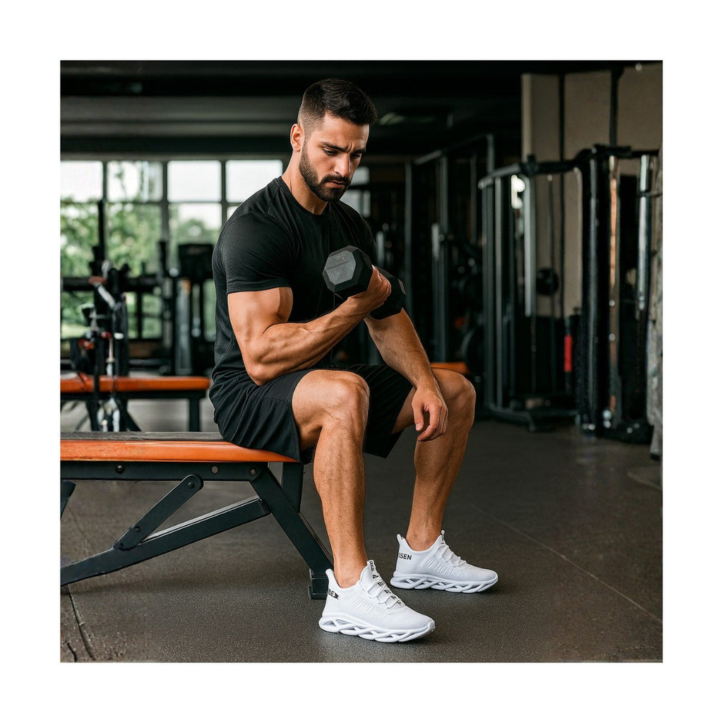 Tênis Masculino Casual Esportivo — Branco — vista superior