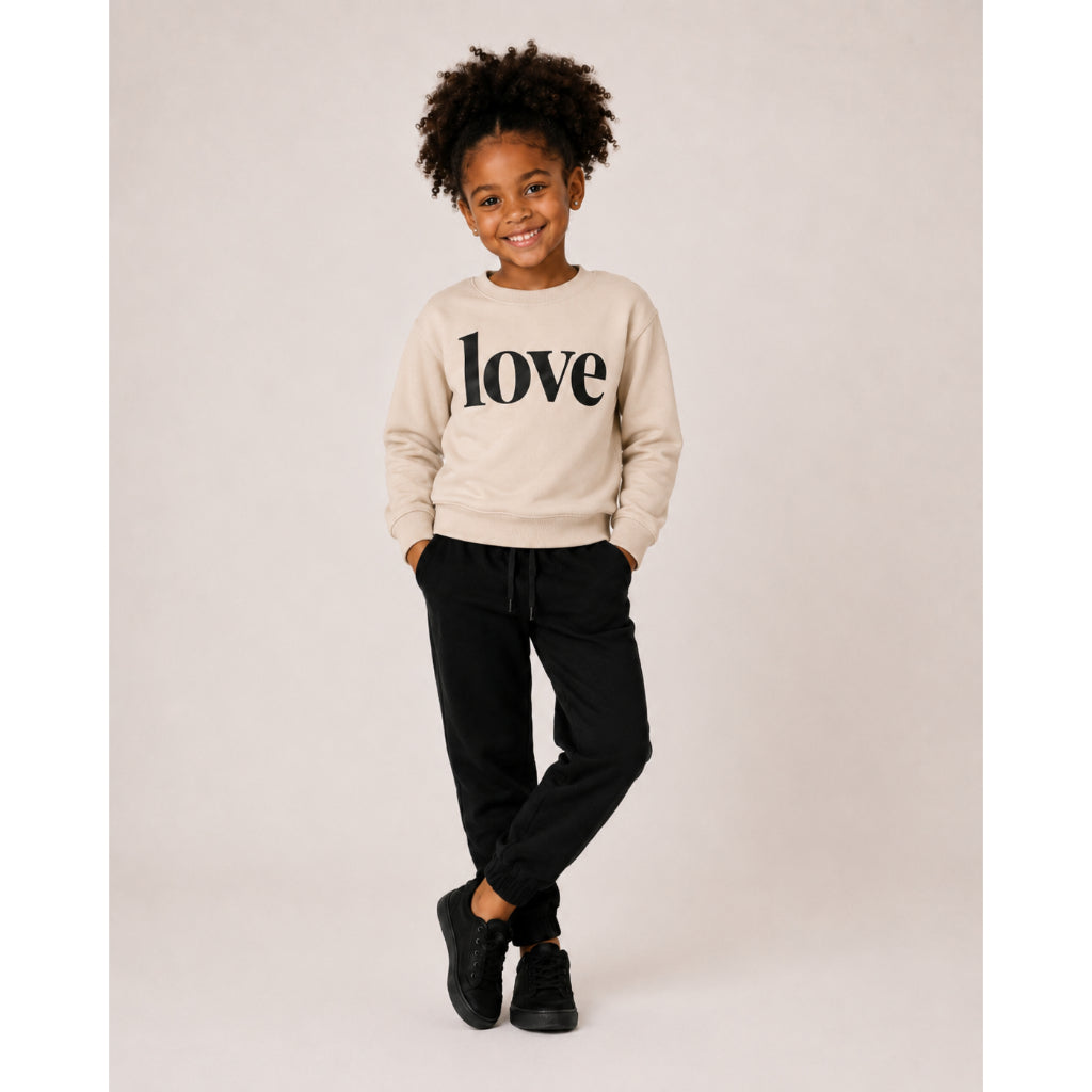 Conjunto Moleton Infantil Feminino Love e Calça Jogger