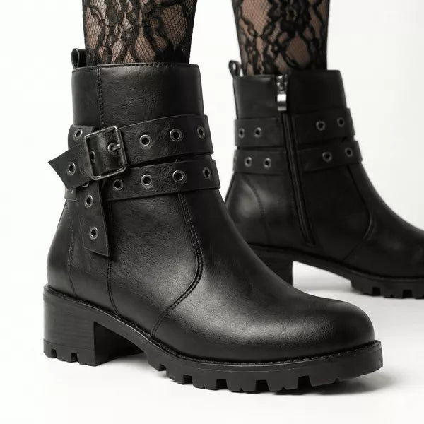 Bota Cano Alto Stella preto — vista traseira