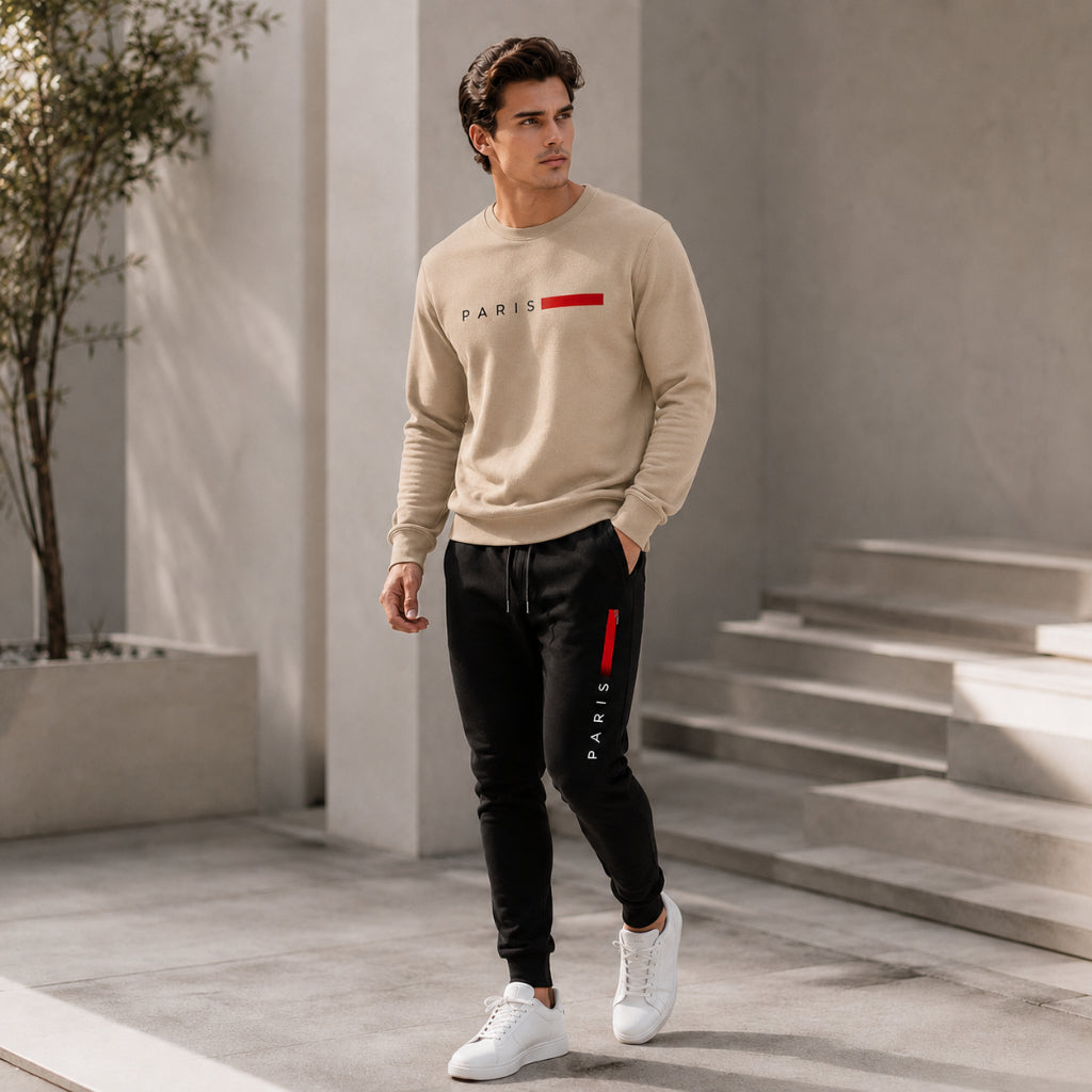 Conjunto Moletom Estampa Paris Streetwear Urbano