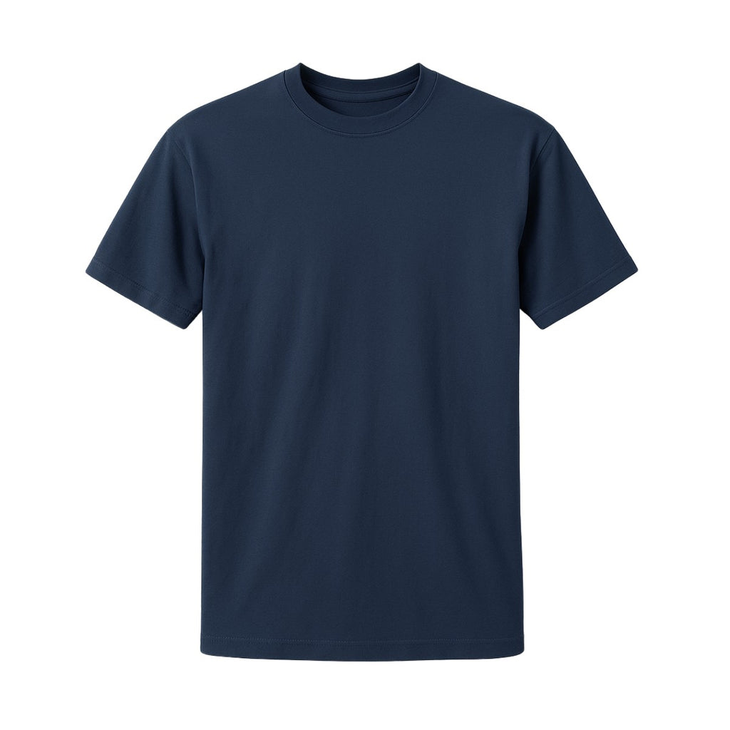 Camiseta Essenza Marinho Básica Premium Unissex — Algodão Macio e Respirável, Gola Redonda Reforçada que Não Deforma e Modelagem Regular, Caimento Versátil e Confortável para o Dia a Dia, Combina com Qualquer Look