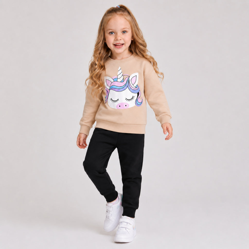 Conjunto Moleton Infantil Menina Blogueirinha Unircornio Calça Jogger