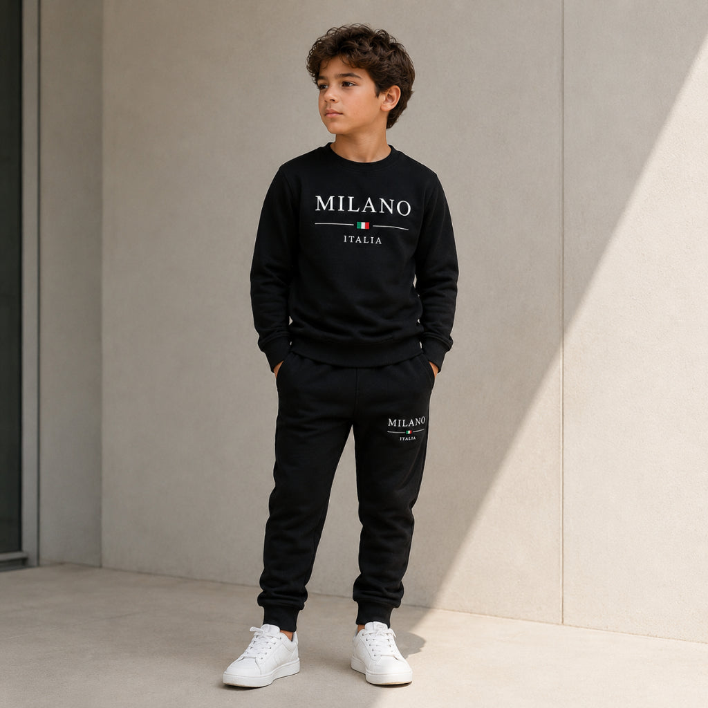 Conjunto Infantil Moletom Milano Calça e Blusa Com Bolso