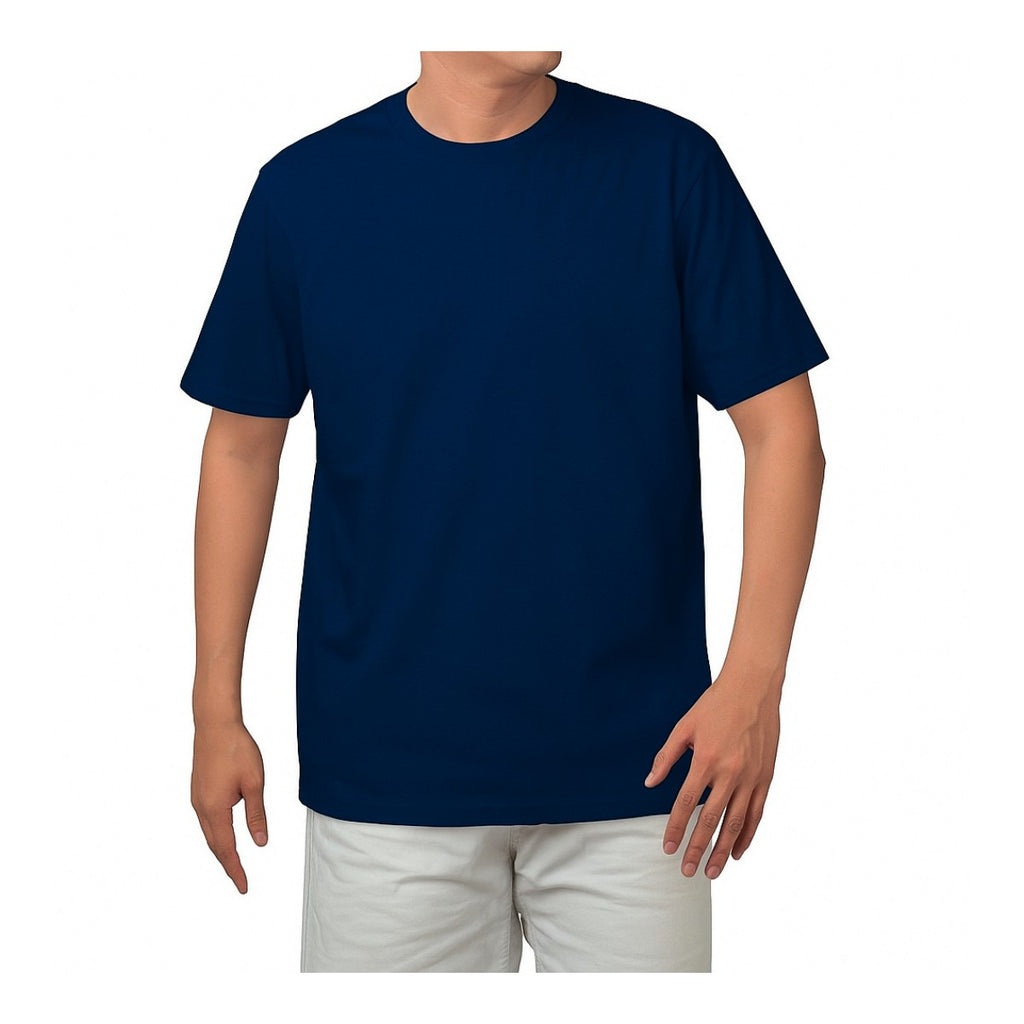 Camiseta Essenza Marinho Básica Premium Unissex — Algodão Macio e Respirável, Gola Redonda Reforçada que Não Deforma e Modelagem Regular, Caimento Versátil e Confortável para o Dia a Dia, Combina com Qualquer Look