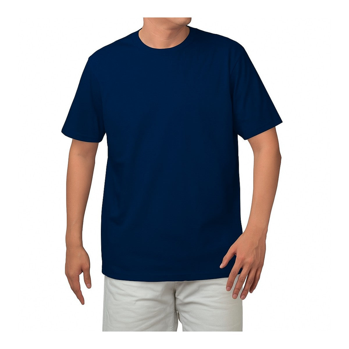 Camiseta Essenza Marinho Básica Premium Unissex — Algodão Macio e Respirável, Gola Redonda Reforçada que Não Deforma e Modelagem Regular, Caimento Versátil e Confortável para o Dia a Dia, Combina com Qualquer Look