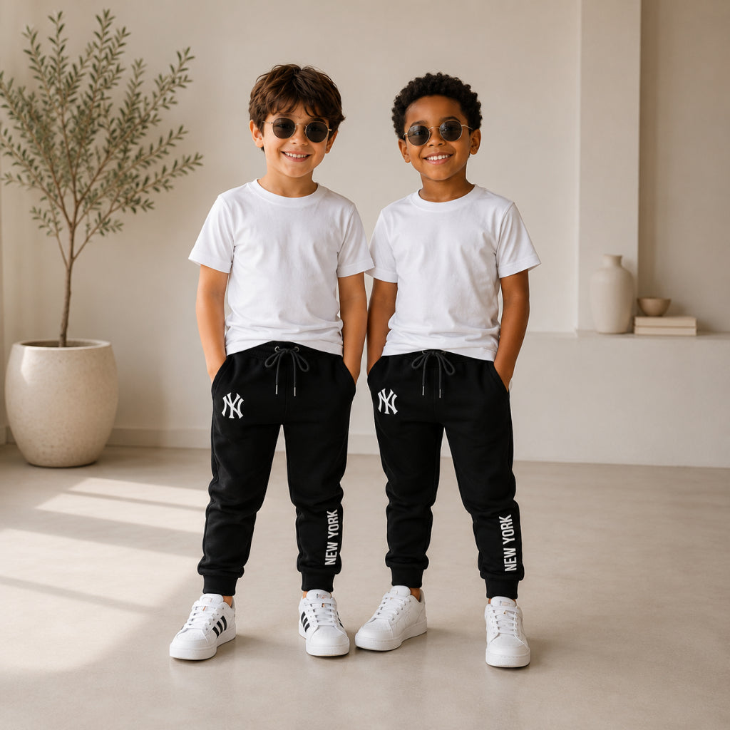 Kit 2 Calça Moletom Infantil NY Inverno Conforto Moda
