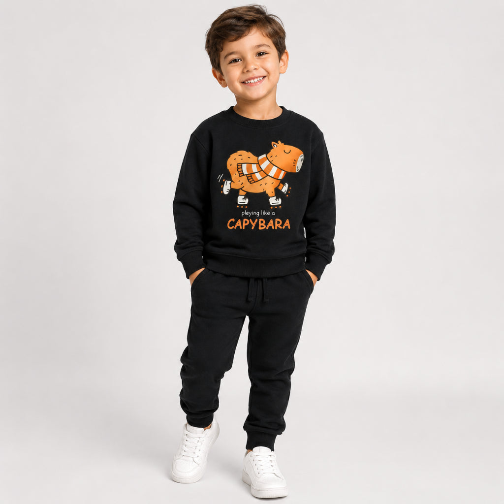 Conjunto Moleton Careca Infantil Capivara Fofa Calça Jogger e