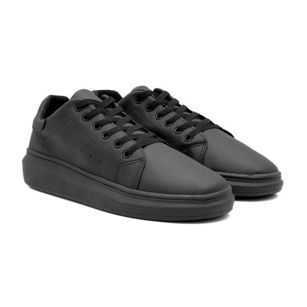 Tênis Masculino Moderno — Preto — vista lateral