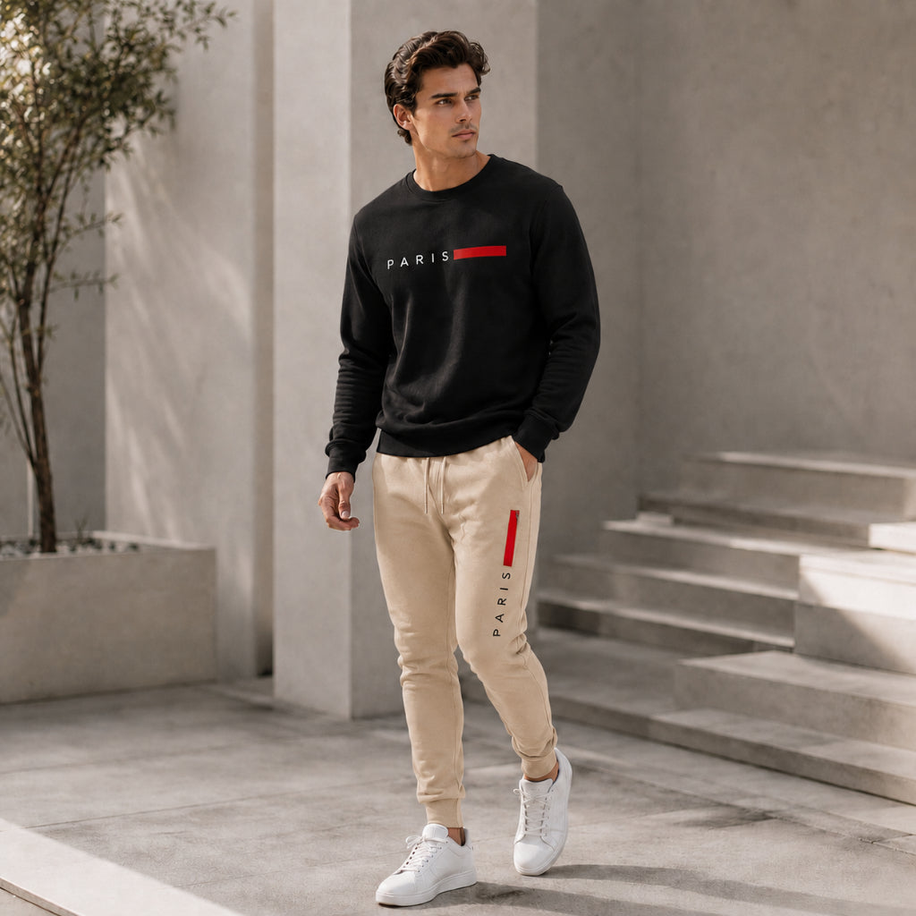 Conjunto Moletom Estampa Paris Streetwear Urbano