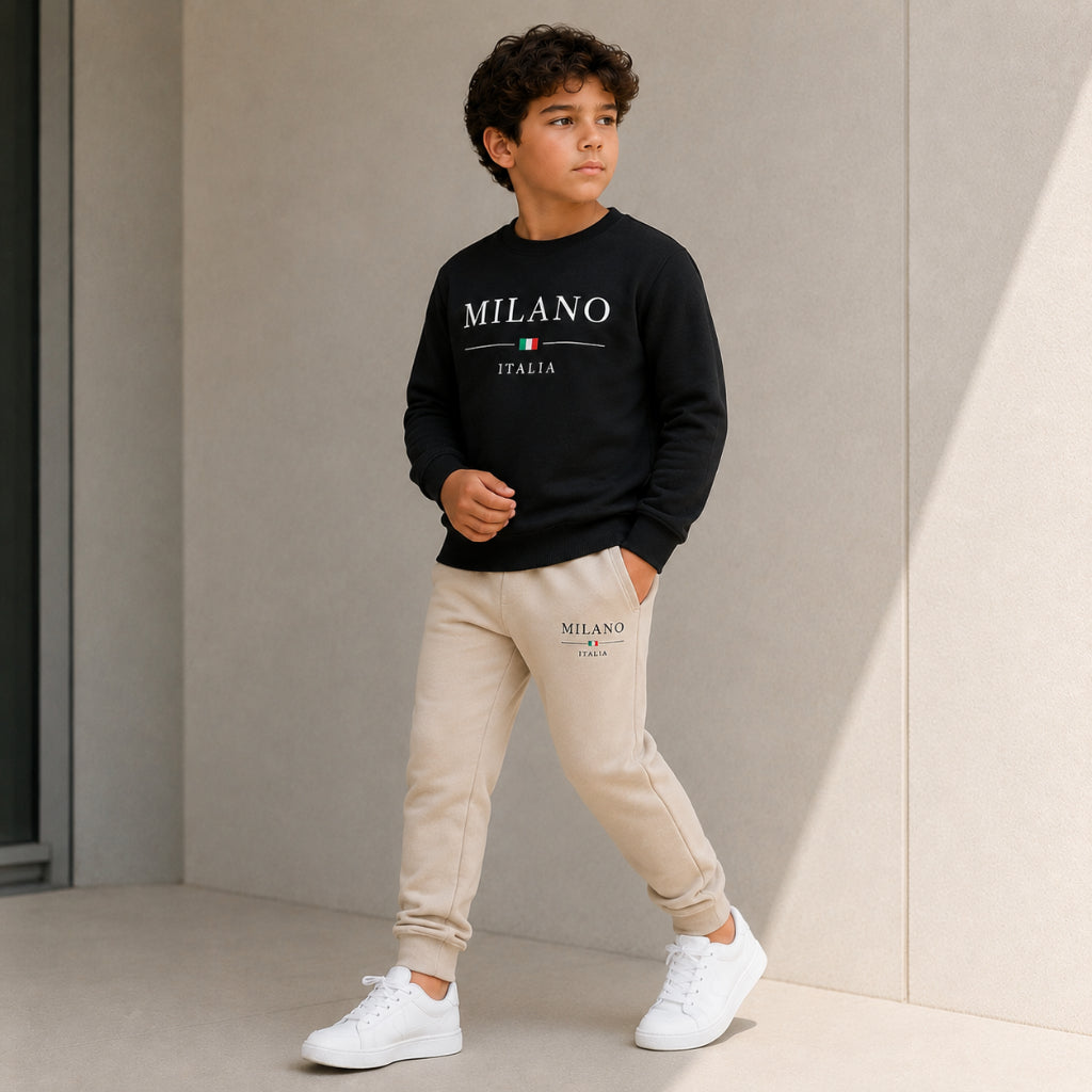 Conjunto Infantil Moletom Milano Calça e Blusa Com Bolso