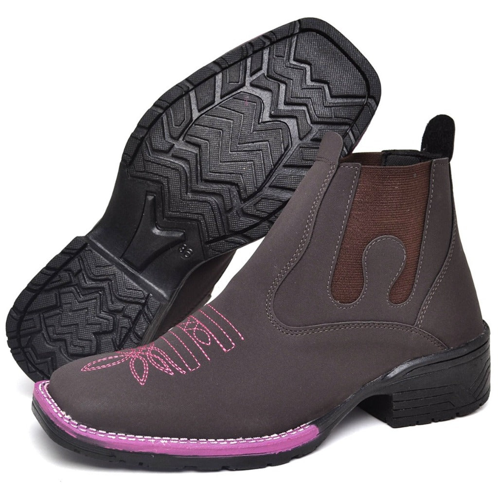 Botina Texana Country Feminina Café - par completo