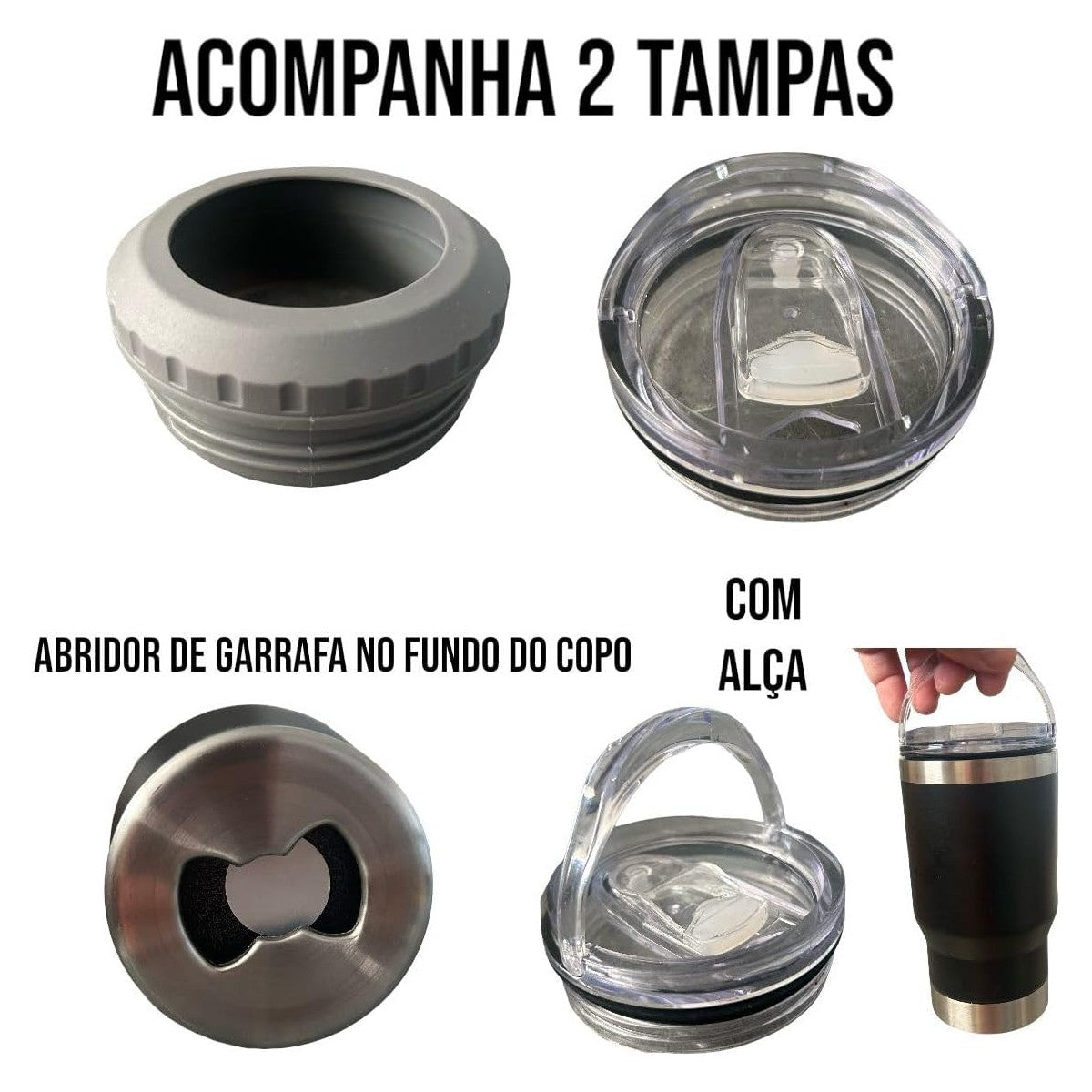 Copo Térmico Aço Inox — Parede Dupla com Isolamento Térmico que Mantém a Temperatura por Horas, Material Durável Antivazamento e Design Moderno, Ideal para Café, Água Gelada, Viagens e Uso no Trabalho