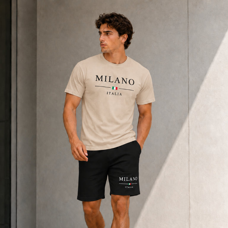 Conjunto Masculino Camiseta e Short Tectel Milano Kit Com