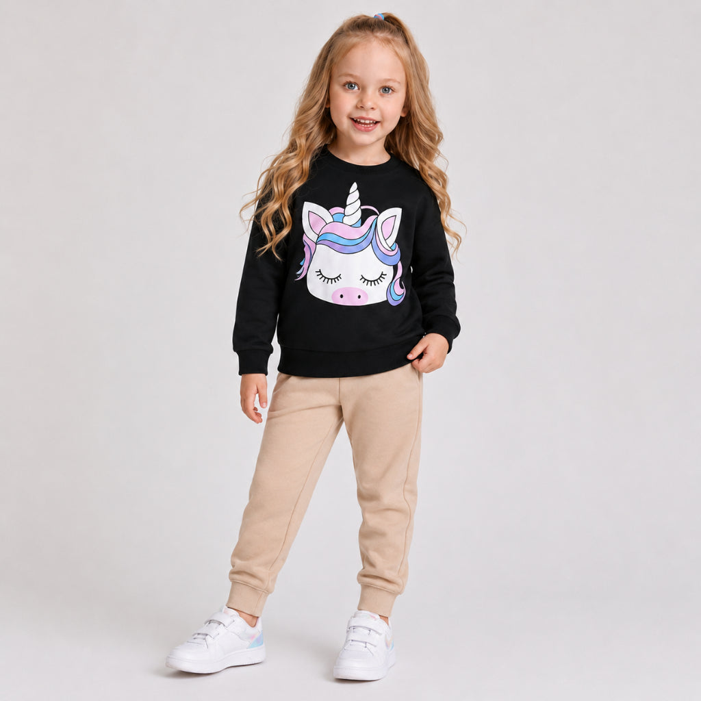 Conjunto Moleton Infantil Menina Blogueirinha Unircornio Calça Jogger