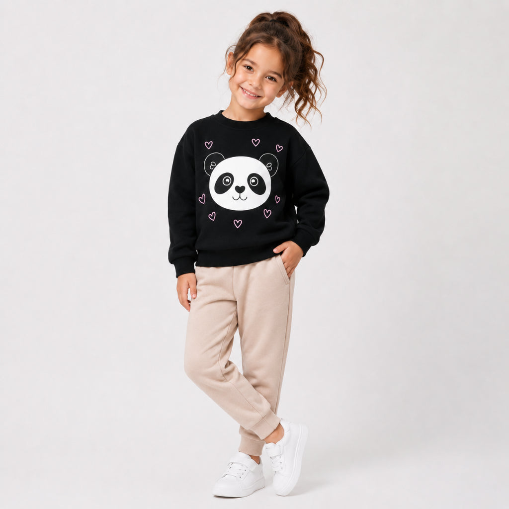 Conjunto Moleton Infantil Urso panda Fofo e Feminino Calca