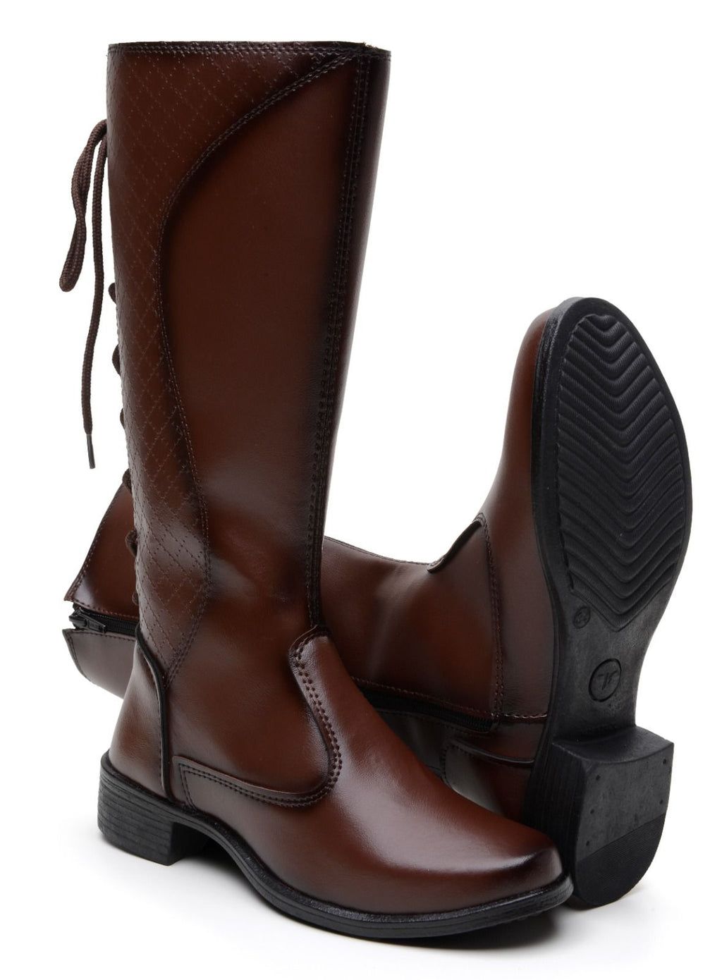 Bota Feminina Cano Alto Montaria — Caramelo — vista lateral
