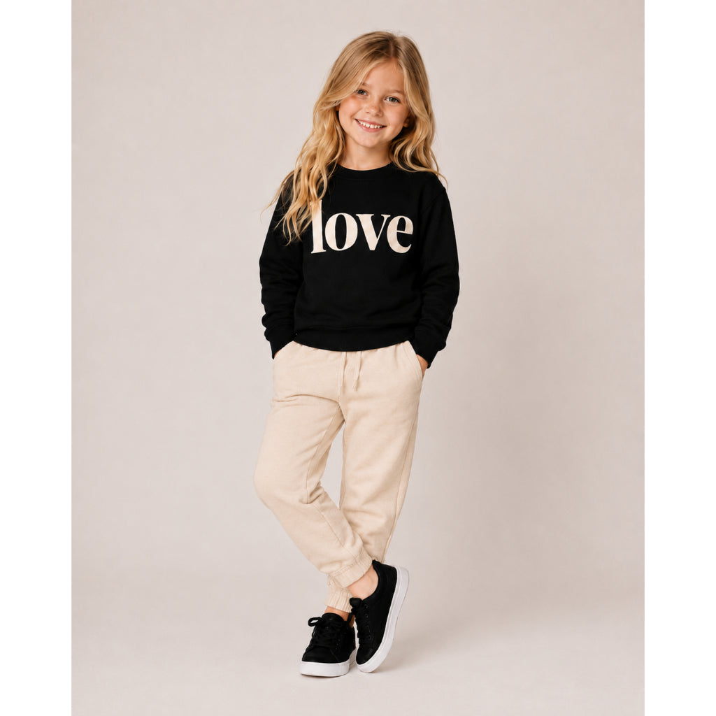 Conjunto Moleton Infantil Feminino Love e Calça Jogger