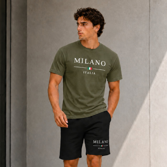 Conjunto Masculino Camiseta e Short Tectel Milano Kit Com