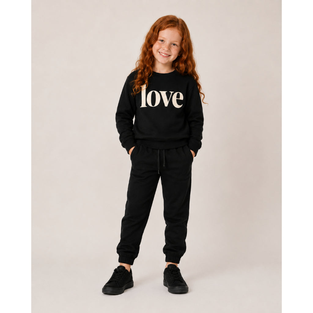 Conjunto Moleton Infantil Feminino Love e Calça Jogger