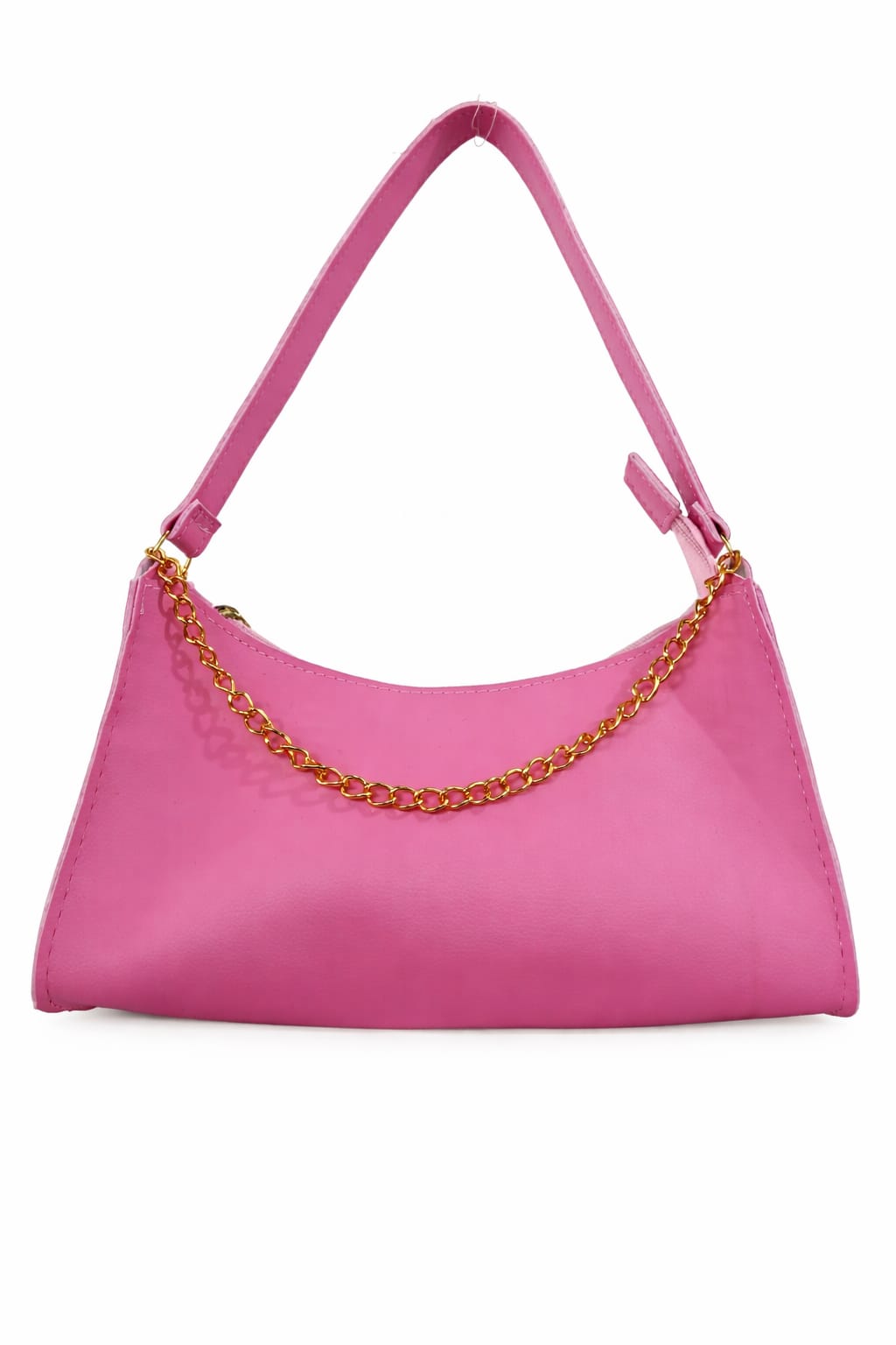 Bolsa baguete corrente feminina cor rosa