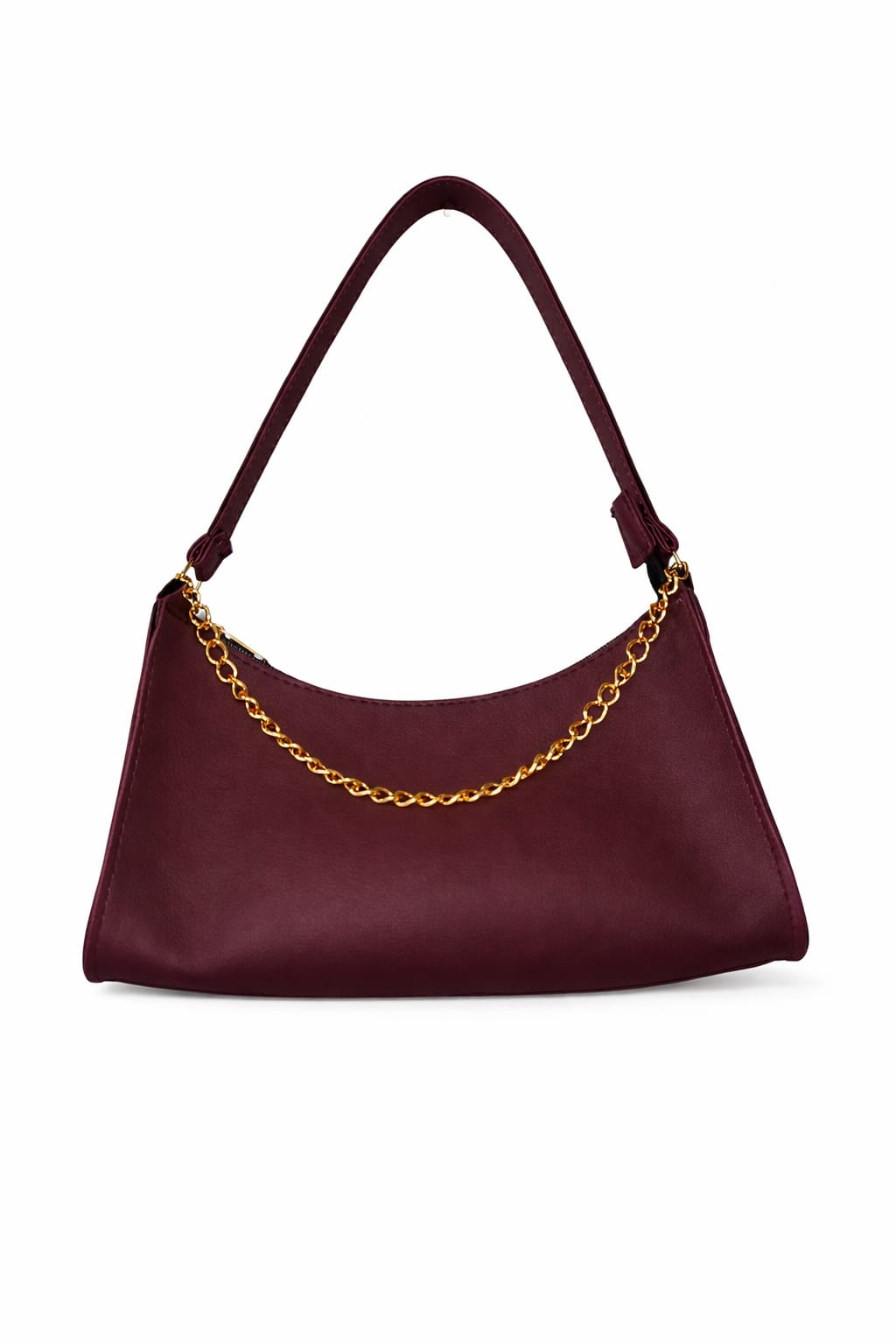 Bolsa baguete corrente feminina cor vinho