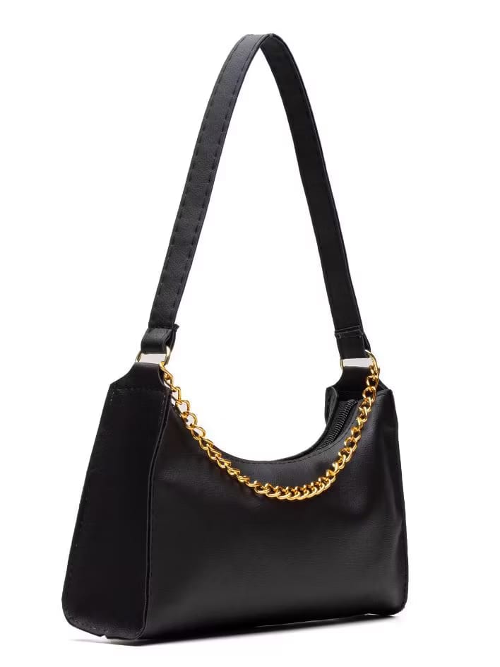 Bolsa baguete corrente feminina cor preta