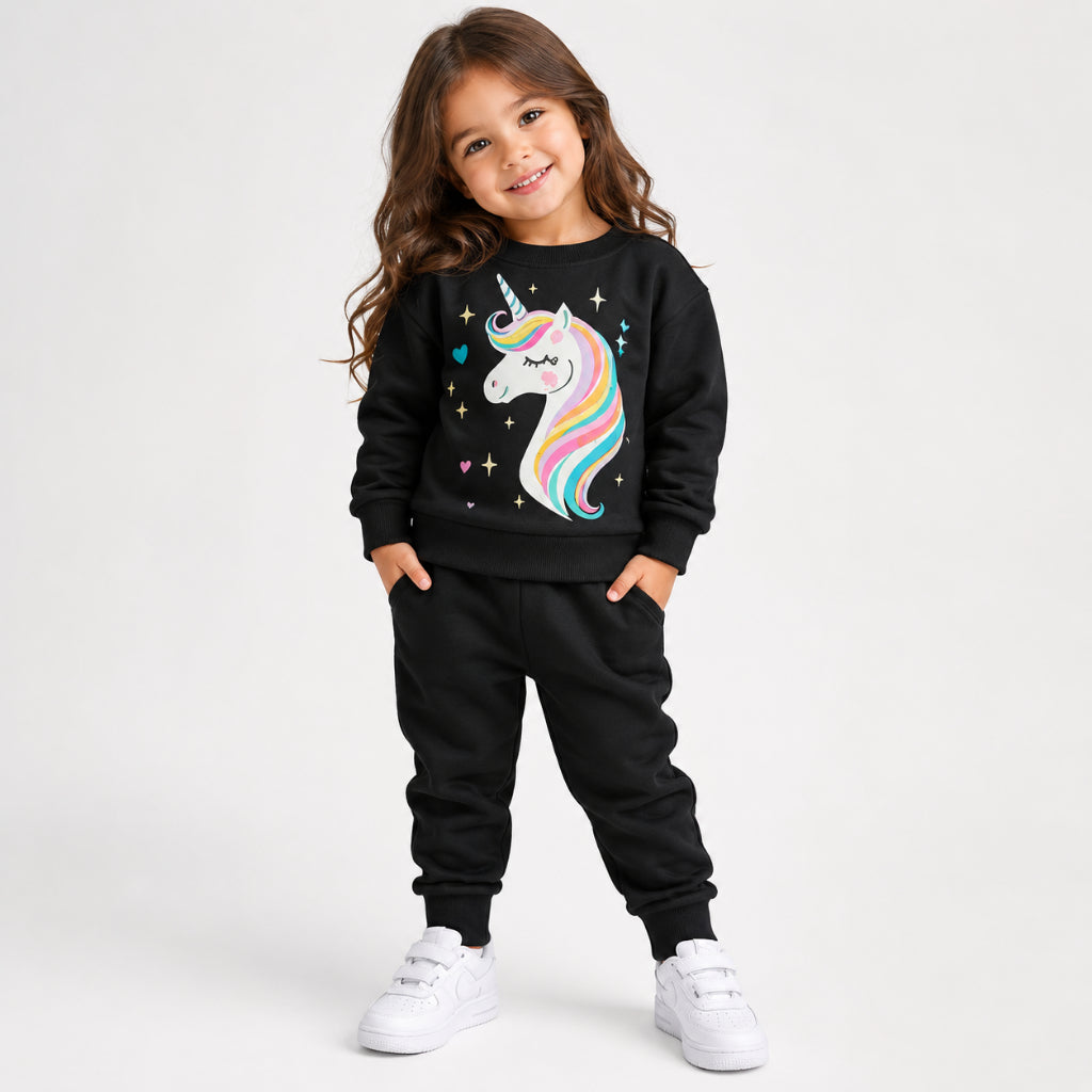 Conjunto Moleton Infantil Unicórnio Desenho Menina Broqueirinha