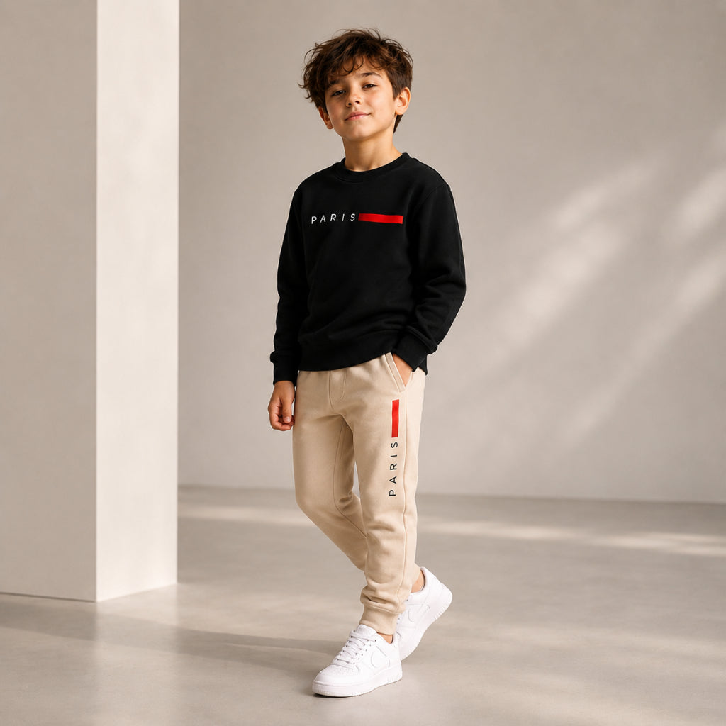 Conjunto Infantil Moletom Paris Calça e Blusa Com Bolso