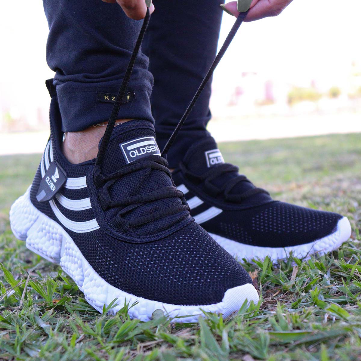 Tênis Masculino Casual Esportivo — Preto — vista superior