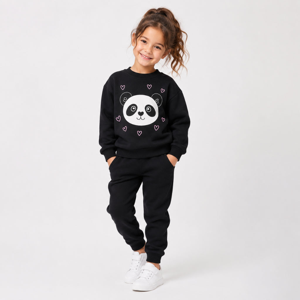 Conjunto Moleton Infantil Urso panda Fofo e Feminino Calca