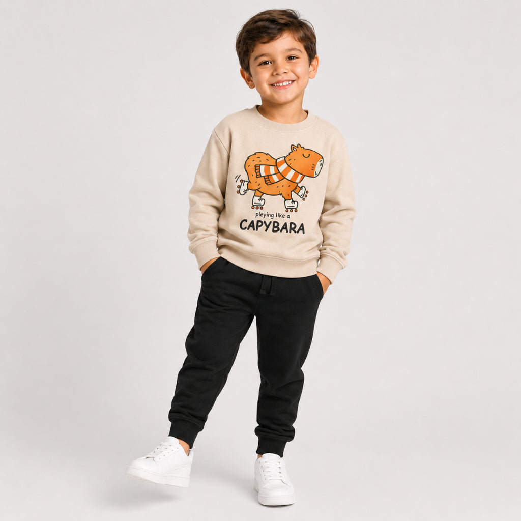 Conjunto Moleton Careca Infantil Capivara Fofa Calça Jogger e