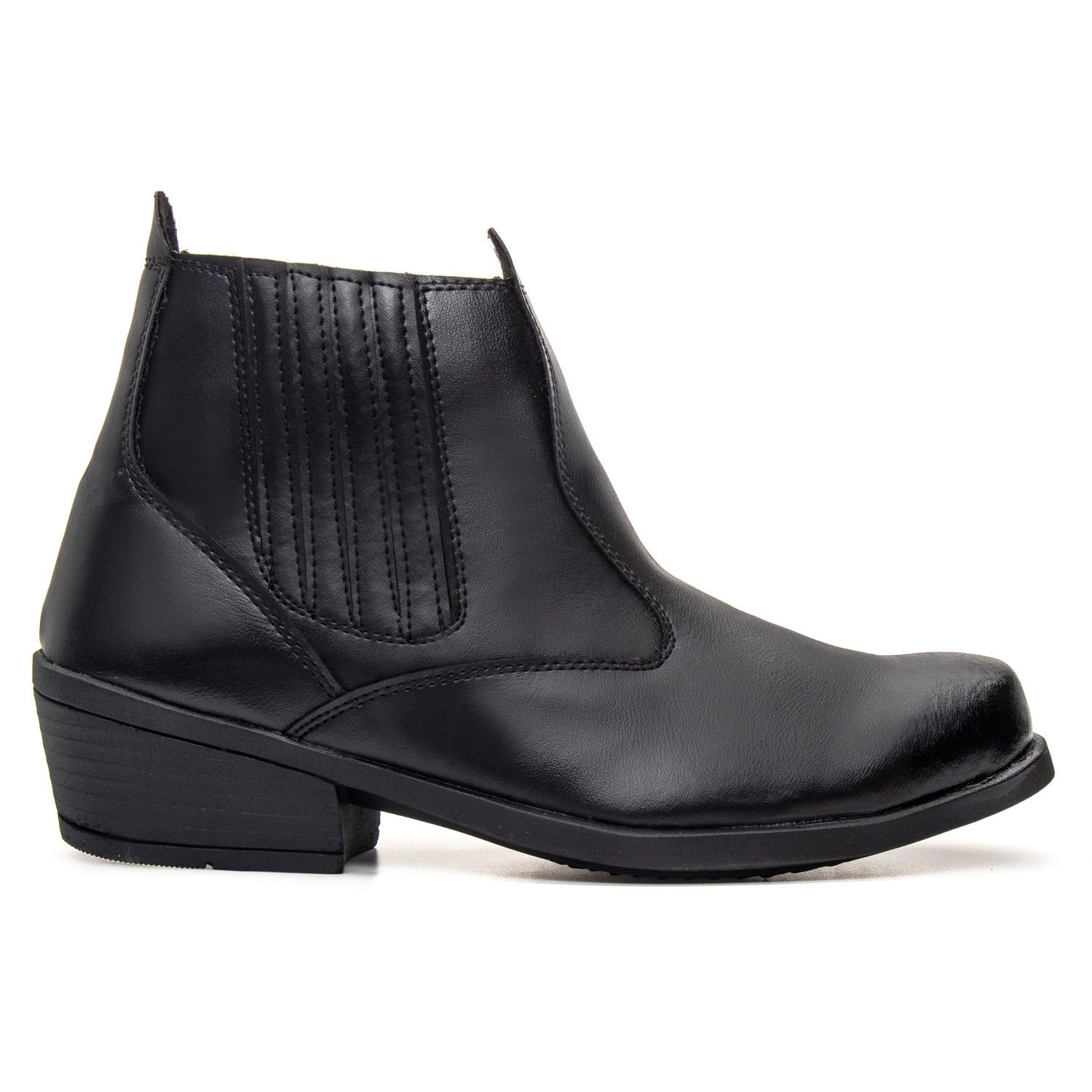 Botina Masculina Cano Médio — Preta — vista lateral