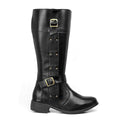 Bota Feminina Cano Alto Montaria — Preta — vista lateral