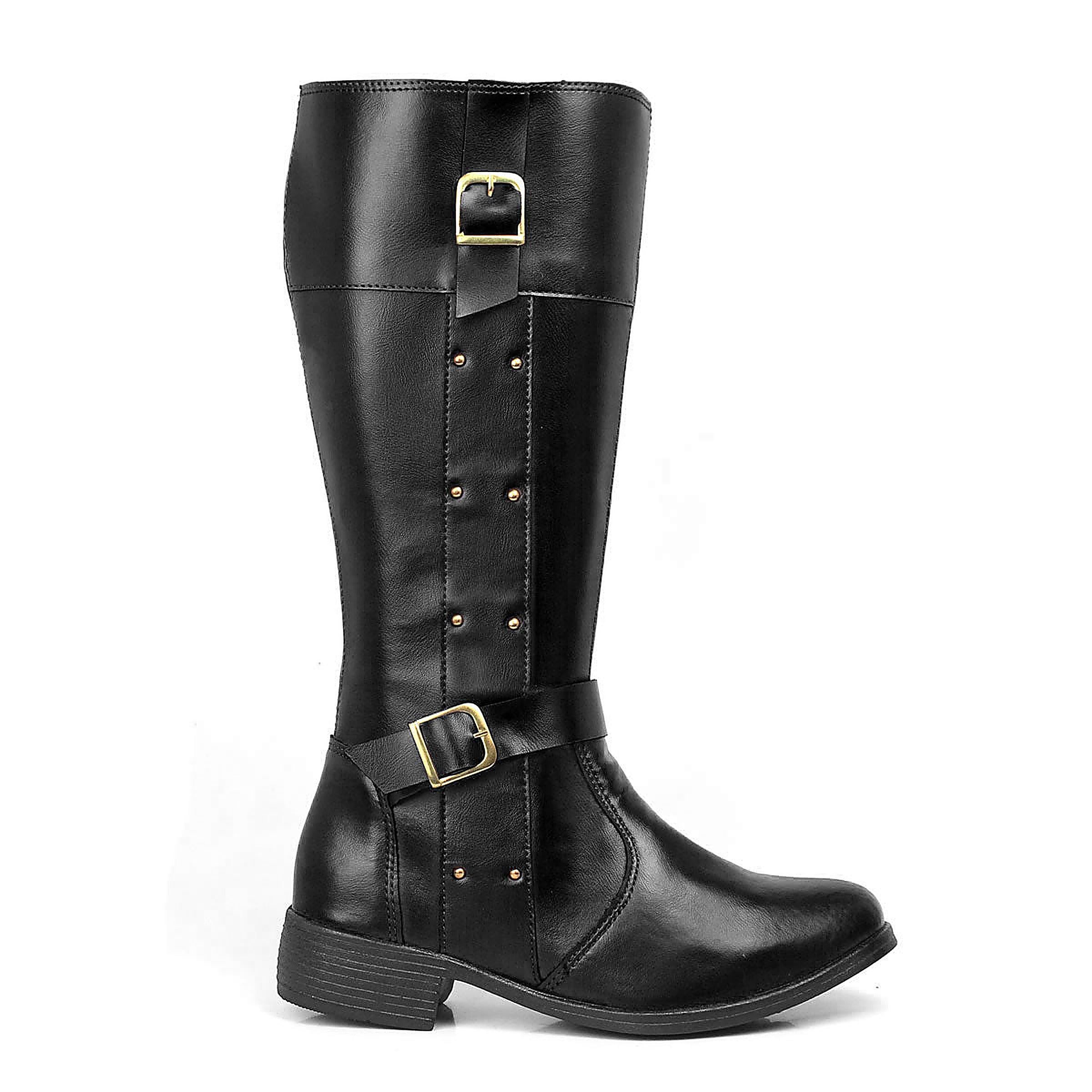 Bota Feminina Cano Alto Montaria — Preta — vista lateral