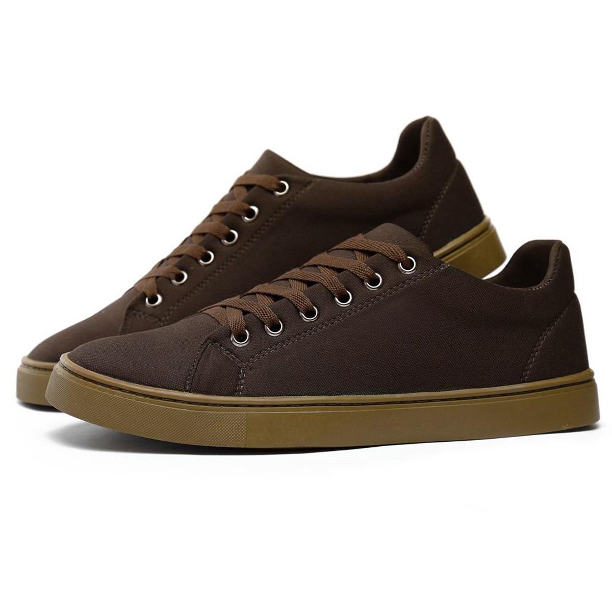 Sapatênis Masculino Casual — Café — vista lateral