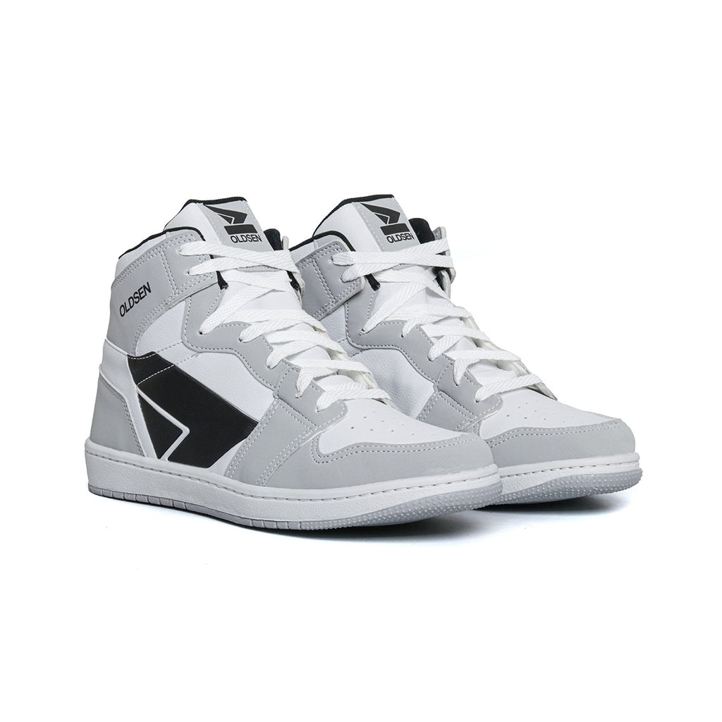 Tênis Masculino Cano Alto — Cinza — vista lateral
