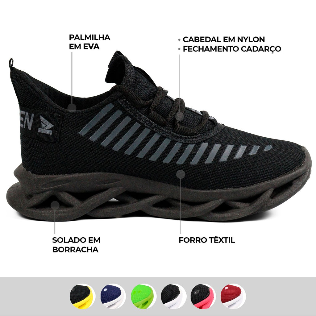 Tênis Masculino Casual Esportivo — Branco — detalhe