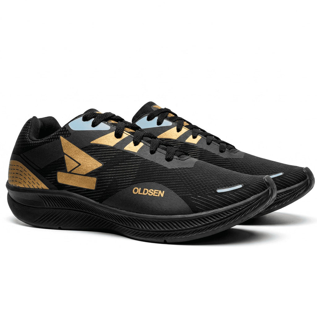 Tênis Masculino Casual Esportivo — Dourado — vista superior