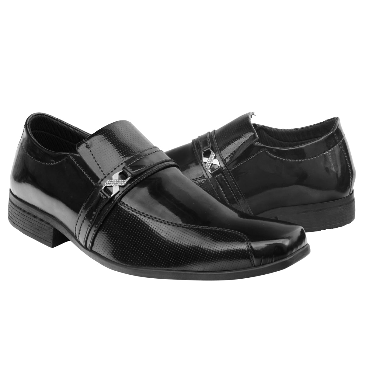 Sapato Social Sintético 1041 VERNIZ PRETO