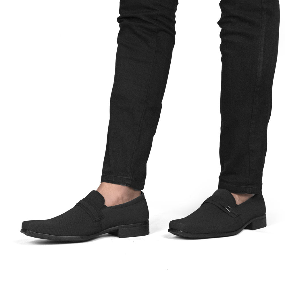 Sapato Social Sintético 1101 NOBUCK PRETO