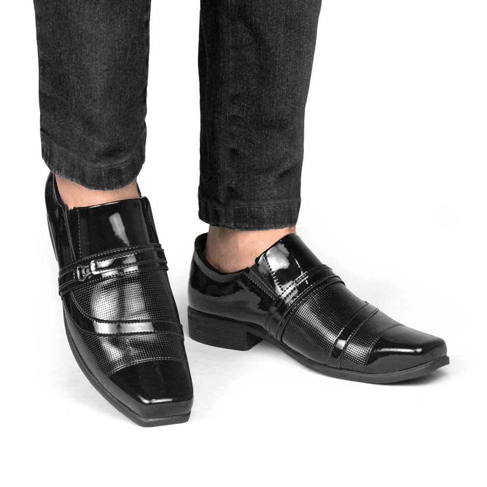 Sapato Social Sintético 1061 VERNIZ PRETO