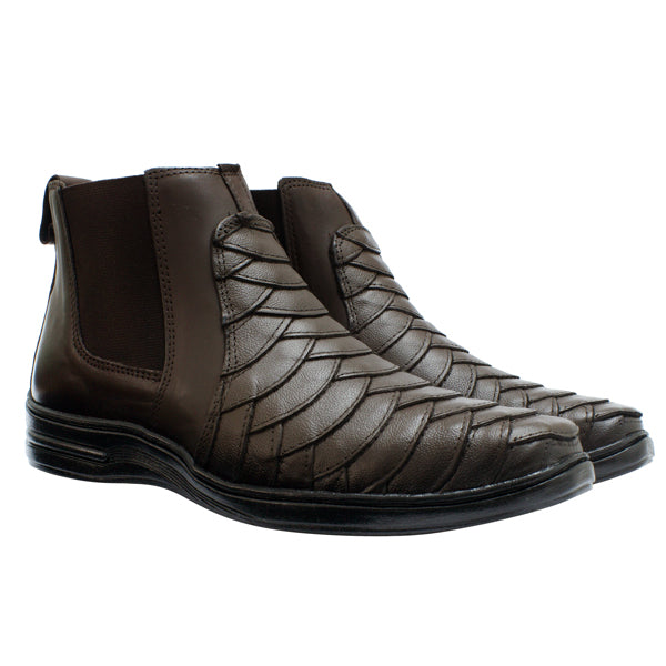 Botina Couro Comfort 7777 COURO CAFE