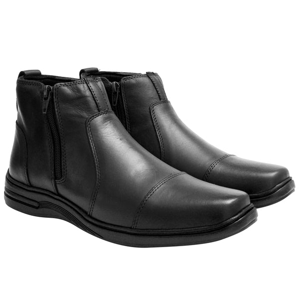 Botina Couro Comfort 7030 COURO PRETO
