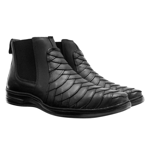 Botina Couro Comfort 7777 COURO PRETO