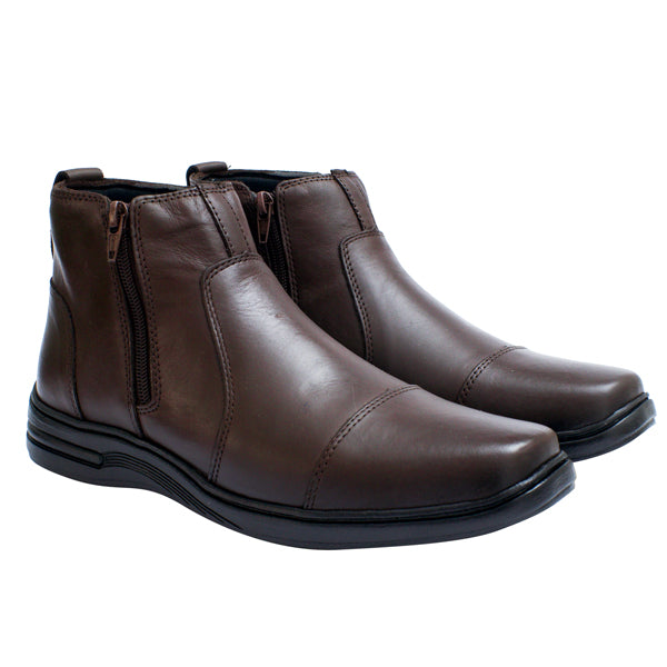 Botina Couro Comfort 7030 COURO CAFE