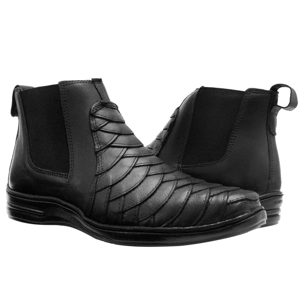 Botina Couro Comfort 7777 COURO PRETO