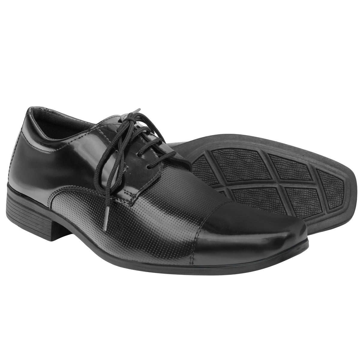 Sapato Social Sintético 1011 VERNIZ PRETO