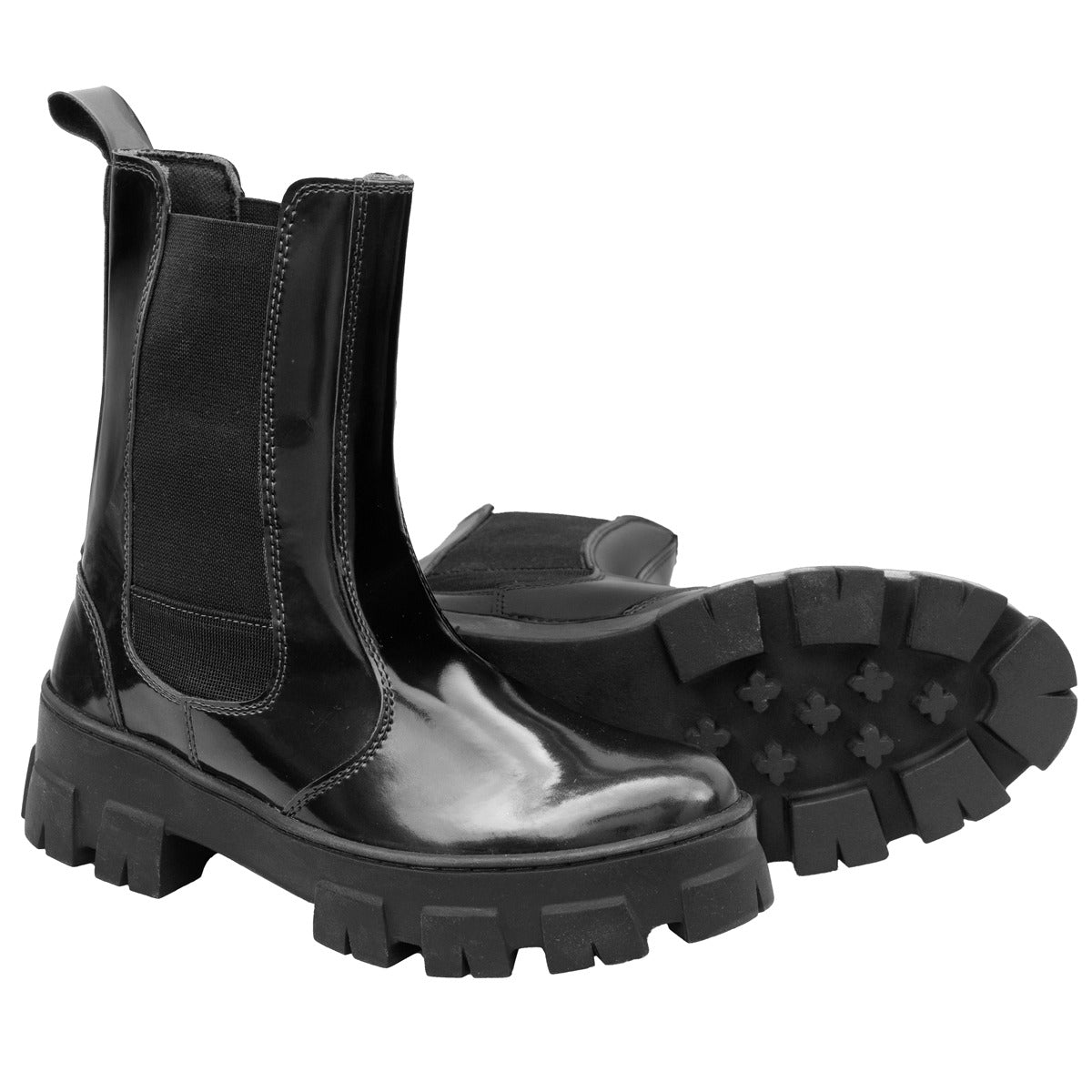 Coturno Tratorado 11020 Verniz Preto
