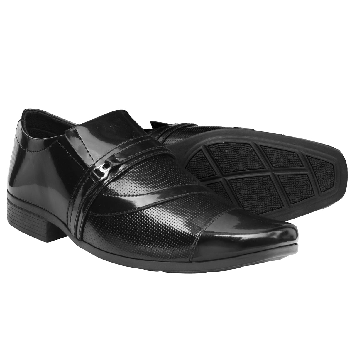 Sapato Social Sintético 1061 VERNIZ PRETO