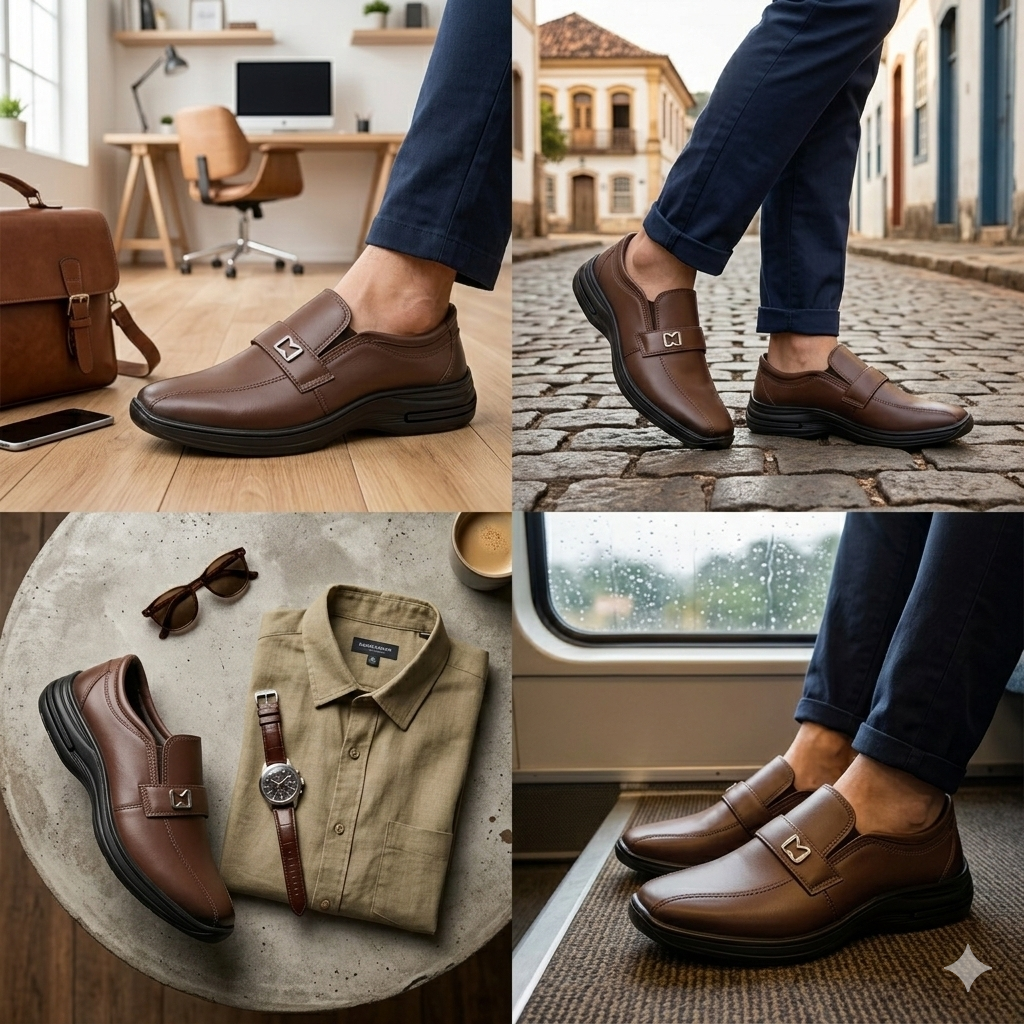 Sapato Comfort Sintético 15040 CAPUCCINO